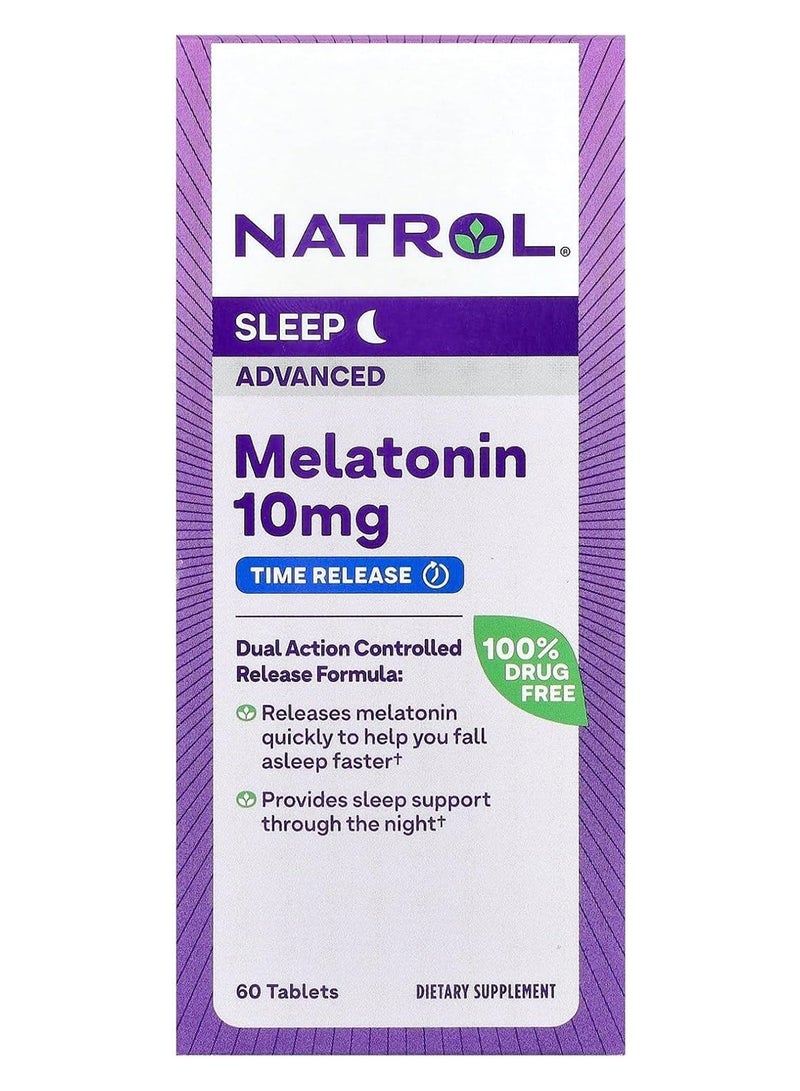 Natrol Advanced Sleep, Time Release Melatonin 10mg 60 Tablets Packaging May Vary - Image 1